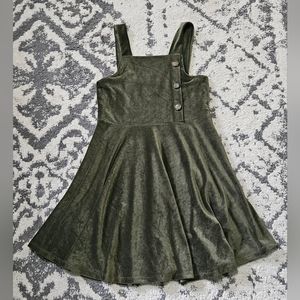 1990s style olive green skater dress